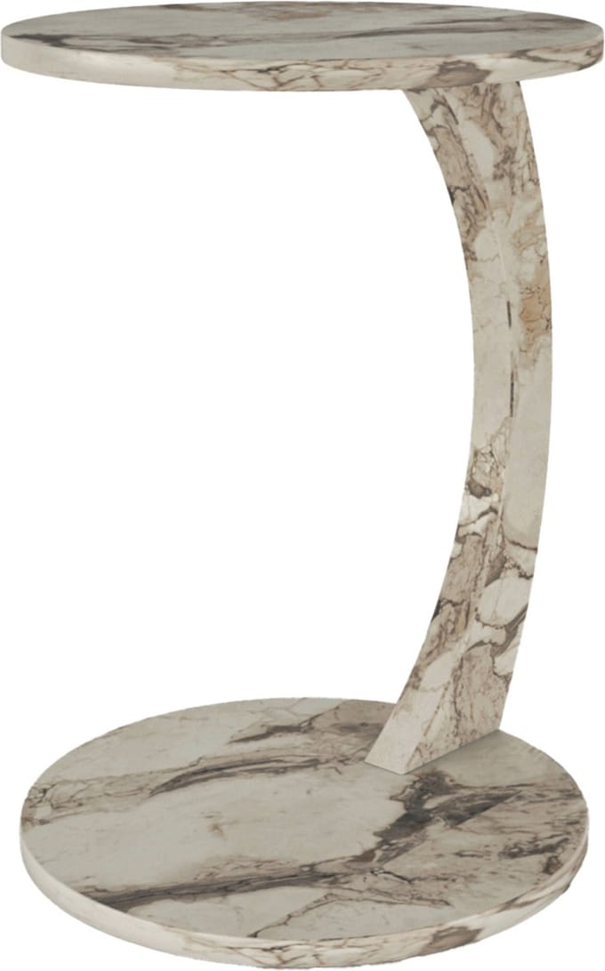 Bijzettafel Holeby 56x38 cm marmerlook creme wit [en.casa]