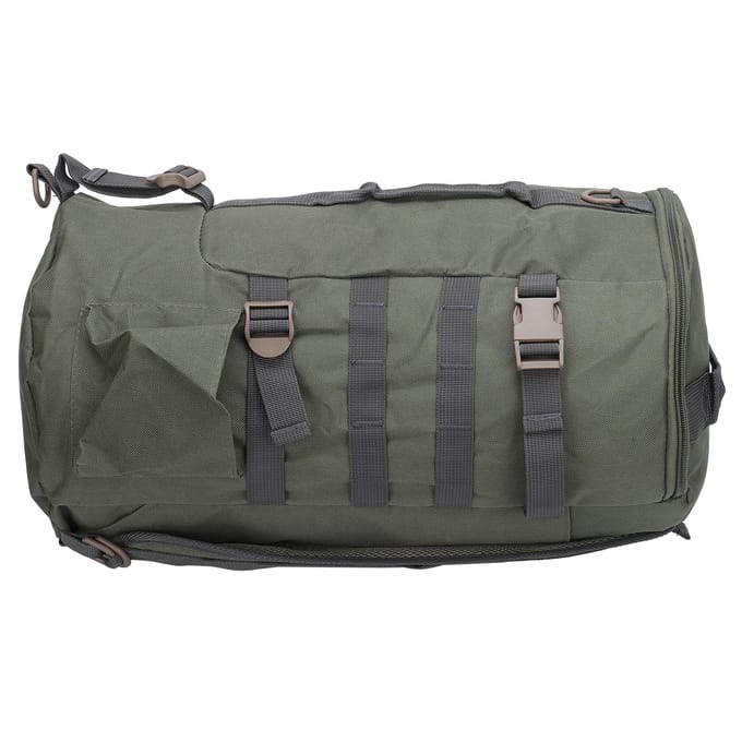 Sac à dos de pêche Grande capacité Portable Cylindrique Sac pour cannes à pêche avec porte-cannesArmée noir