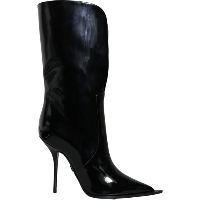 Patentleren Halfhoge Laarzen Met Stiletto Hak