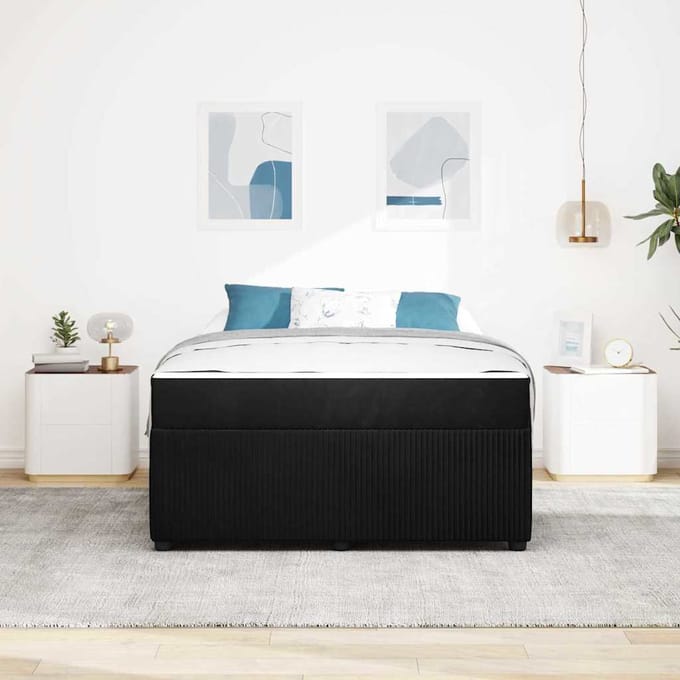 vidaXL - Bedframe - Zwart - 160 - x - 200 - cm - Stof