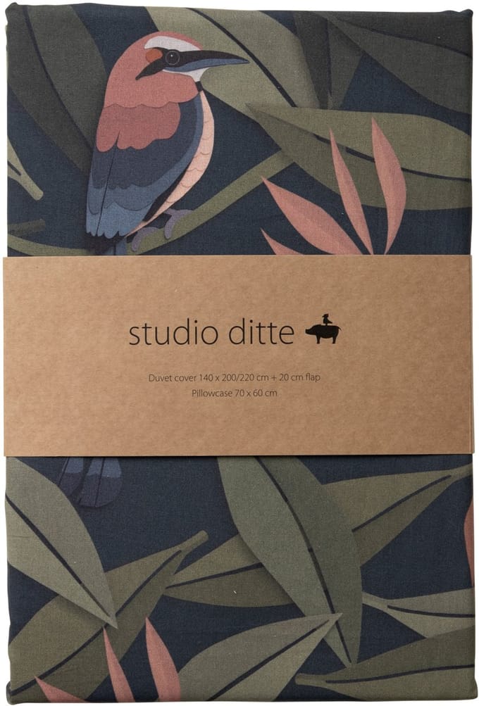 Studio Ditte Dekbedovertrek - Vogel - 140 x 220 cm - Blauw
