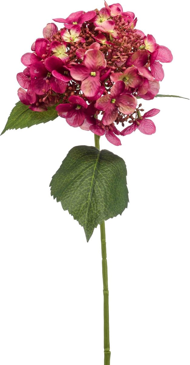 Emerald - Kunstbloem Hortensia 50cm fuchsia - Kunstplant voor binnen