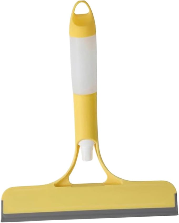 Raamwisser - Schoonmaak Tool - Streeploos Reinigen - Geïntegreerde Spray - 21.5 x 25.7 cm - Geel