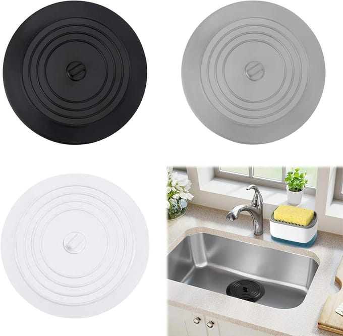 Universele Afvoerstop - Spoelbak Stopper - Water Behouden - Set van 3 - 15 cm - Multicolor