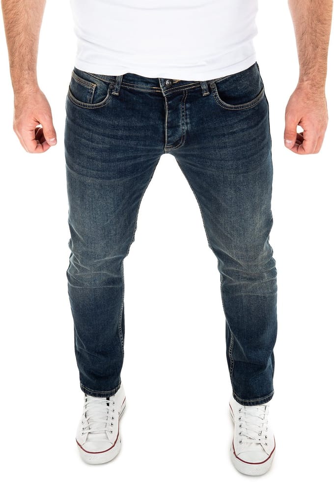 WOTEGA Heren Jeans Alistar – Katoen Stretch – Donkerblauw – 5-pocket