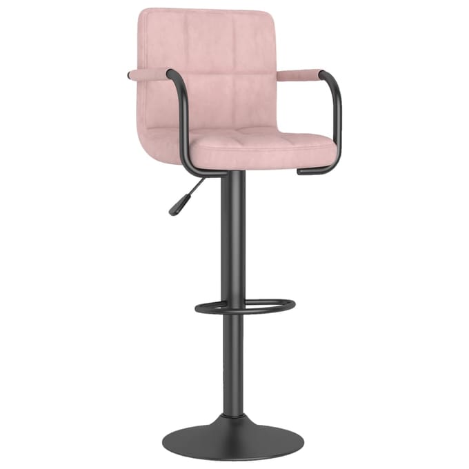vidaXL - Barkrukken - 2 - st - fluweel - roze