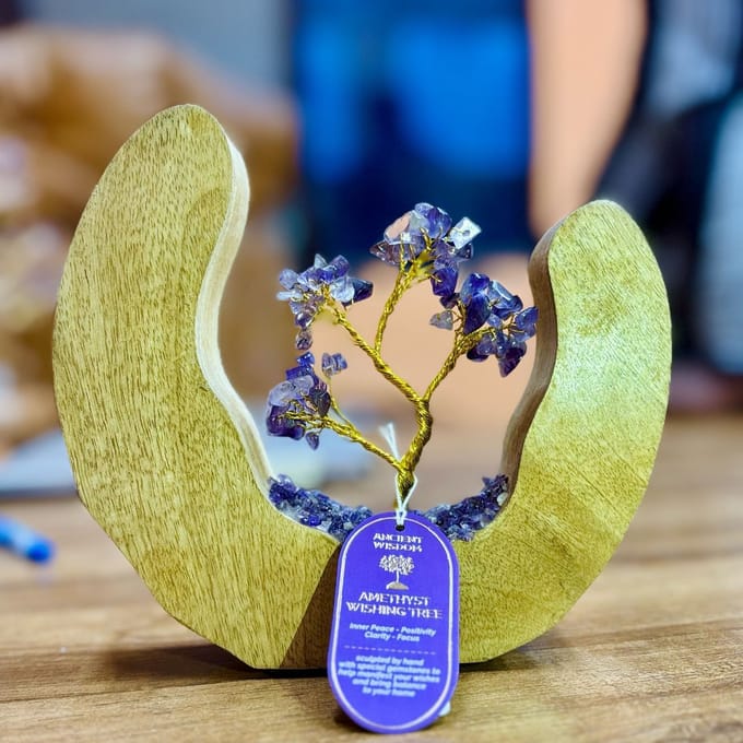 Edelsteenboom – Open Mangohouten Ring – Amethist – 60 Stenen