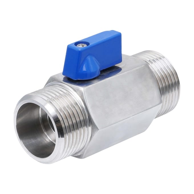 R 1/8'' buitendraad 2-weg Mini kogelkraan Van RVS 69 bar PTFE - TamesonPRO 1113-018-M