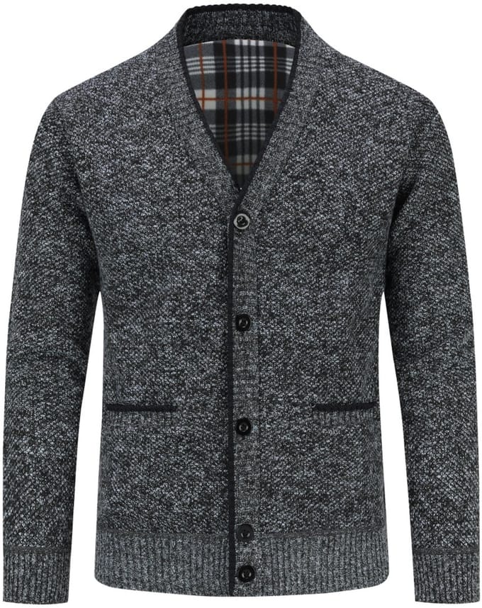 ALLTHEMEN Heren Gebreide Vest - Klassieke Knopen - XL