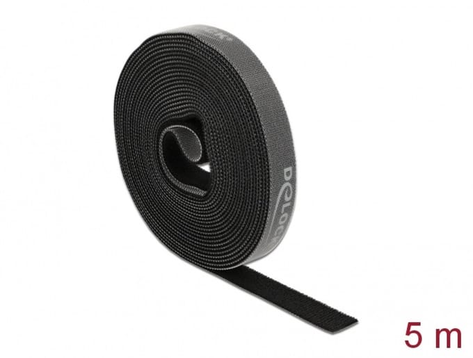 Delock Hook-and-loop tape on roll L 5 m x W 15 mm black