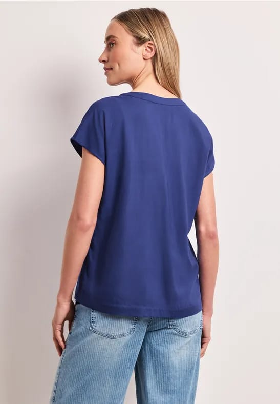 Blouse met losse schouders en gespleten hals