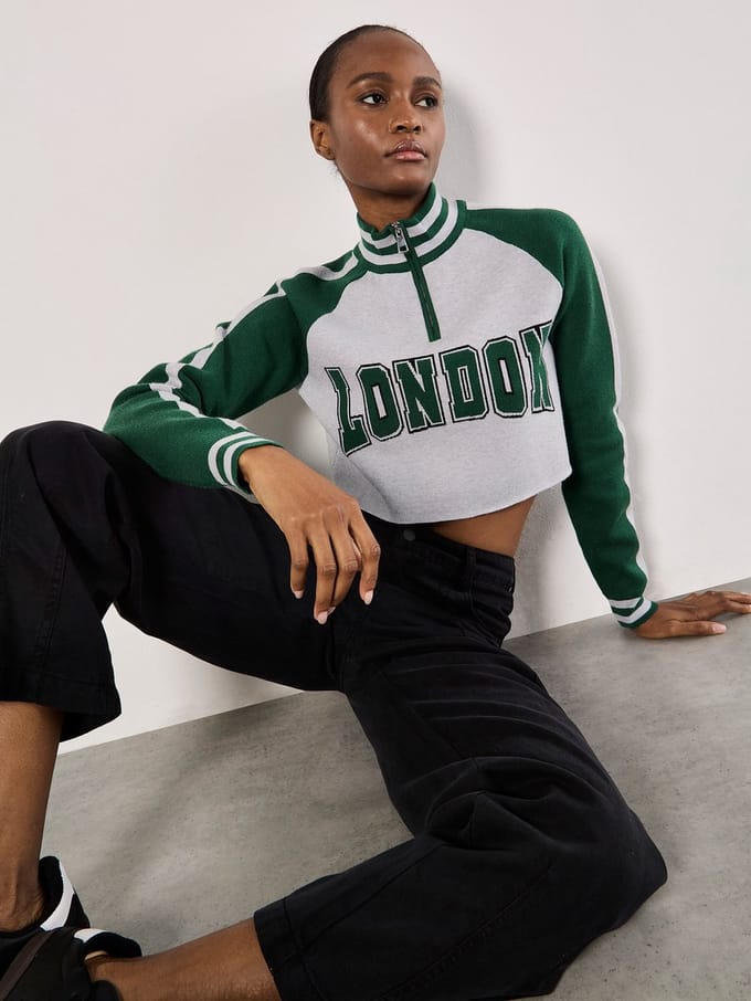Cropped London Zip Jumper