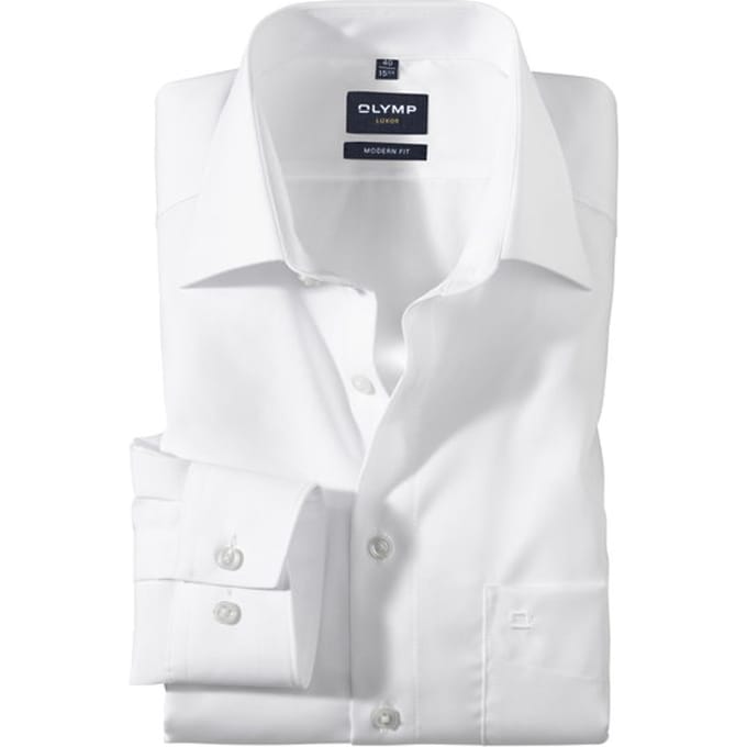 OLYMP Luxor modern fit overhemd - mouwlengte 7 - wit