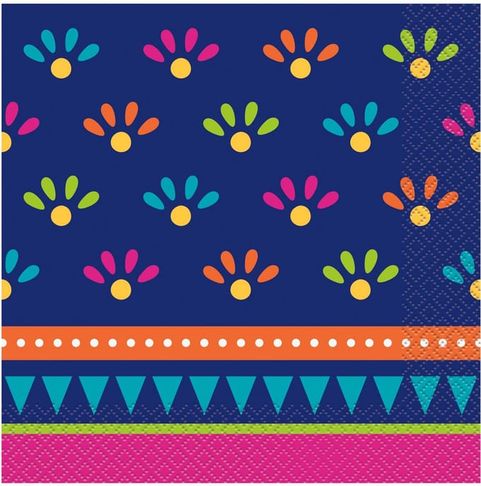 UNIQUE - 20 paarse boho fiesta papieren servetten 33x33 cm