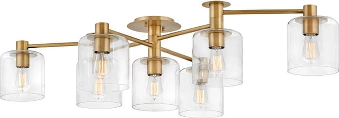Hinkley LED Plafondlamp Axel | 7X E27 Max 60W | Dimbaar | Heritage Brass