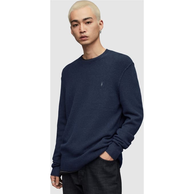 AllSaints Statten Crew Deep Blue Taglia: XXL | Maglioni a maglia Outlet | Uomo | Blu