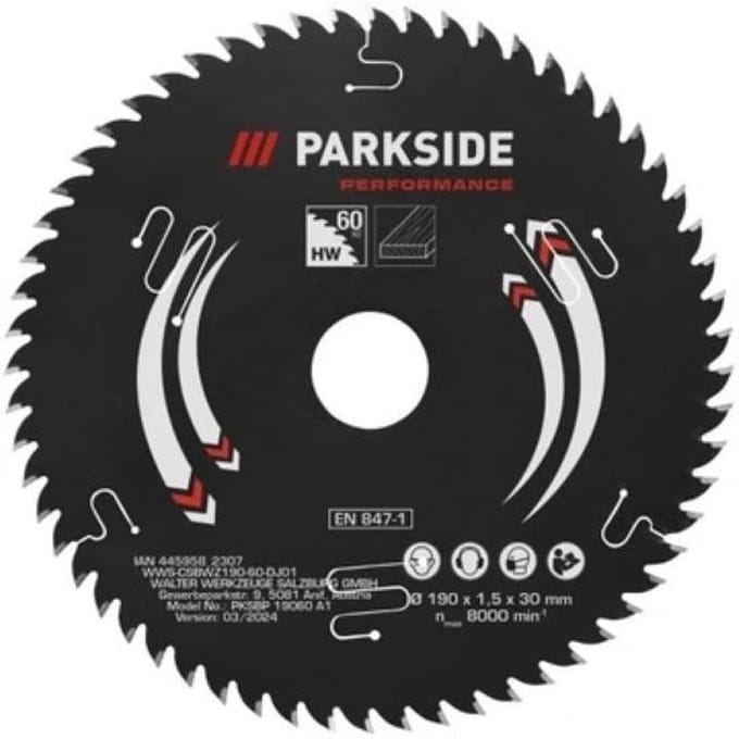 Parkside performance disk to chainsaws to trees 60z o190/ 1, 5/ o30