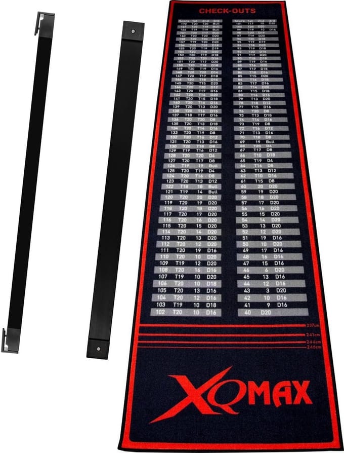 XQMax-Dartmat-Checkout-INCL OCHE-Rood/Zwart-285x60CM