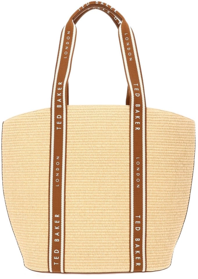 Ted Baker shopper Raffia Webbing Detail Raffia Large Tote Bag Brown beige