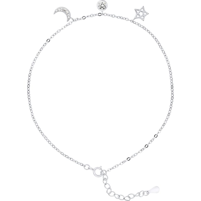Star Enkle Chain Moon Zirkoniumoxides Zilver 925