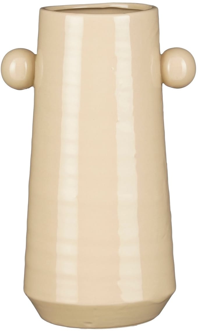 Mica Decorations Melle Vaas - Beige - Trendy met Speelse Strepen