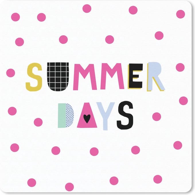 Muismat 20x20 cm - Mousepad Zomer - Quote - Stippen - Muismatten