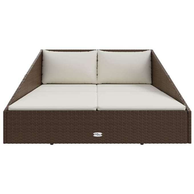 vidaXL - Tuinbed - 110x200 - cm - poly - rattan - bruin