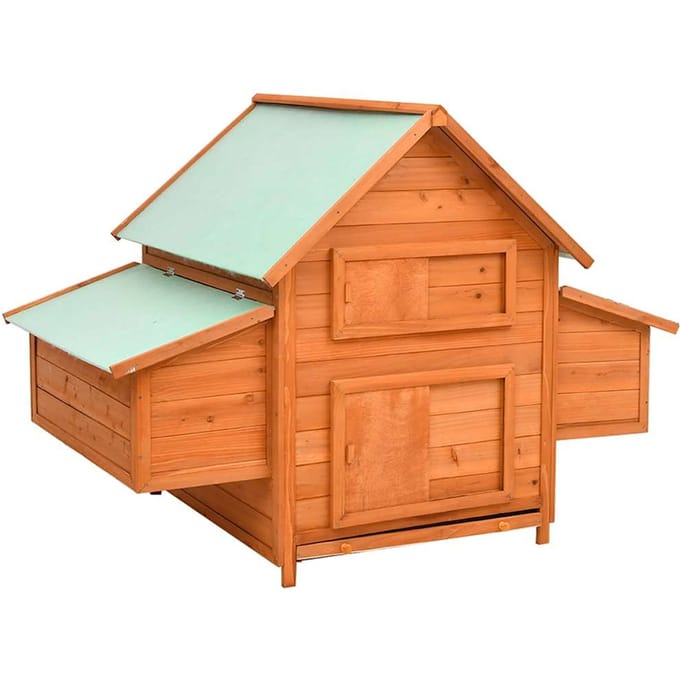 vidaXL - Kippenhok - 150x96x110 - cm - massief - vurenhout