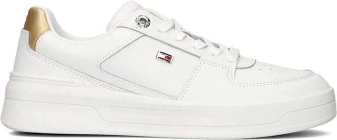 Tommy Hilfiger Essential Basket Sneaker Sneakers - Leer - Dames - Wit - Maat 36