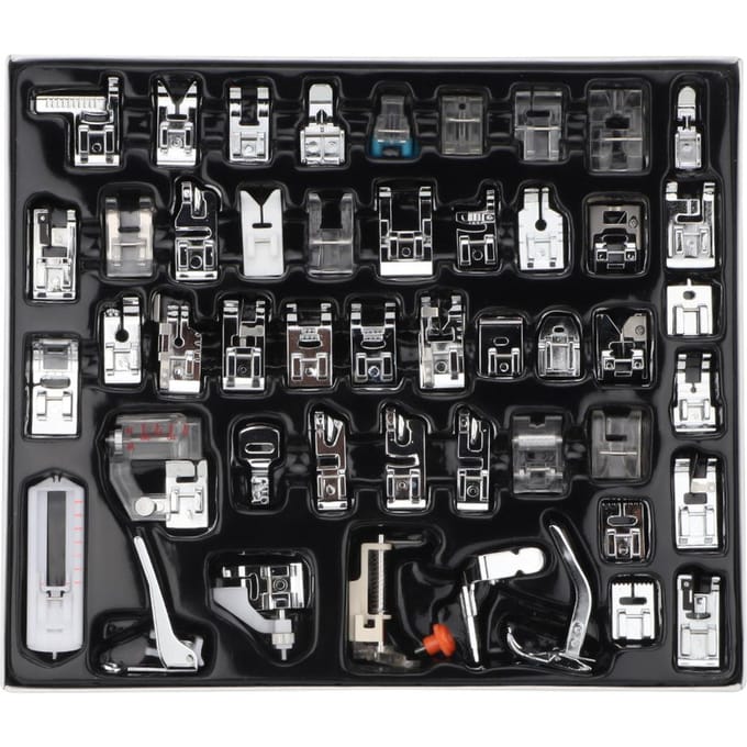 Ensemble d'accessoires de pieds presseurs pour petite machine à coudre multifonctionnelle domestique(48 pcs) black