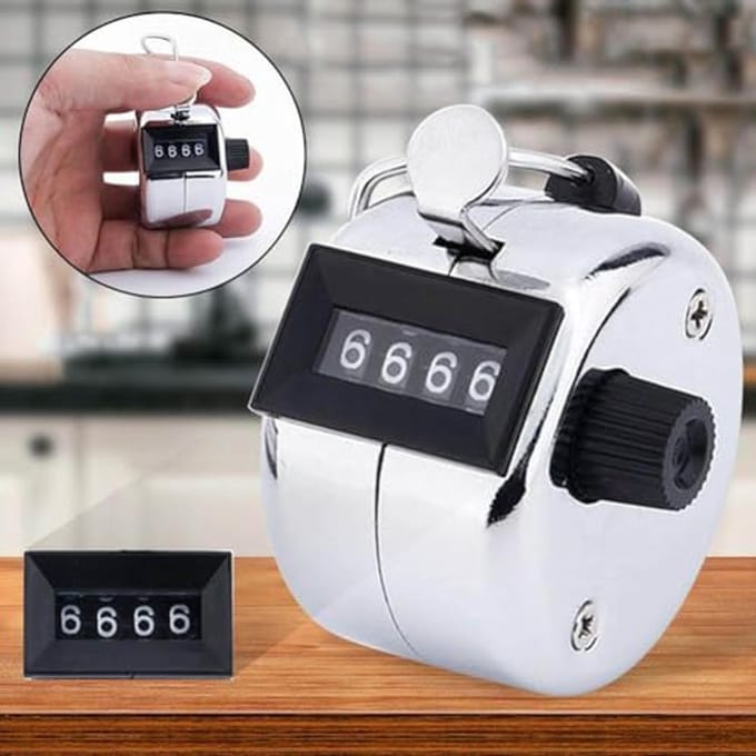 Mechanische Handteller - 4-cijferige Handmeter voor Sport en Activiteiten - Set van 2