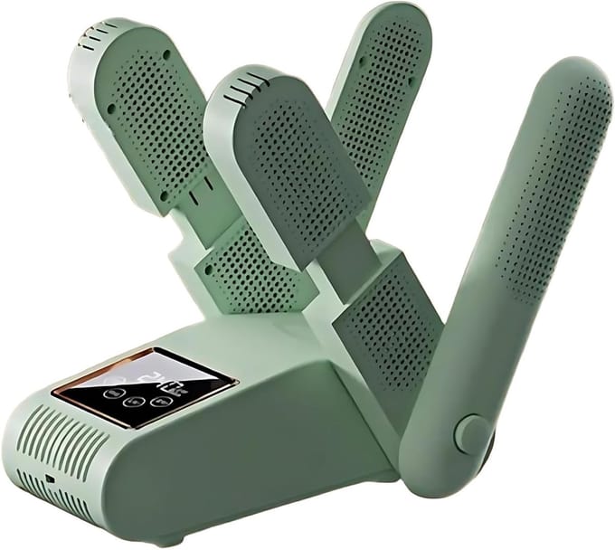 Elektrische Schoendroger - Digitale Display - Temperatuurregeling - Constant Verwarmen - 150W - Avocado Groen - Opvouwbaar