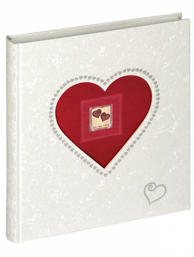 Walther UH-117 Forever - Trouwalbum - Formaat 28x30,5 cm - Wit met Rood hart