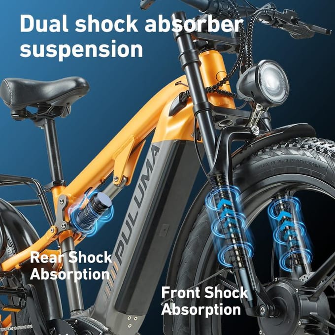 PULUMA PH003 Dual Motor Electric bike 48V 20AH Battery geel