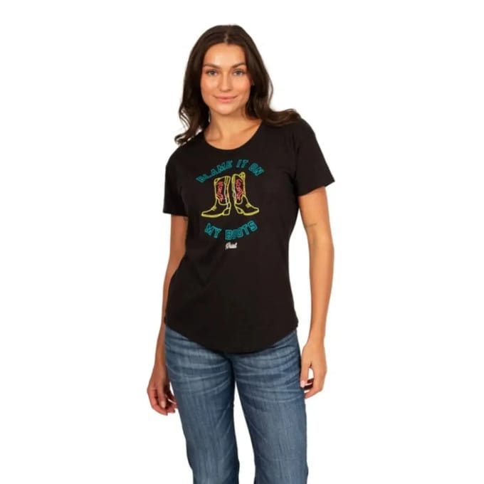 Dames-T-shirt Ariat Blame It On My Boots