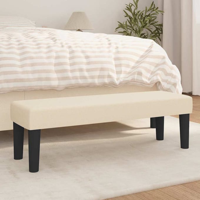 vidaXL - Bank - Crème - 100 - x - 30 - x - 30 - cm - Stof