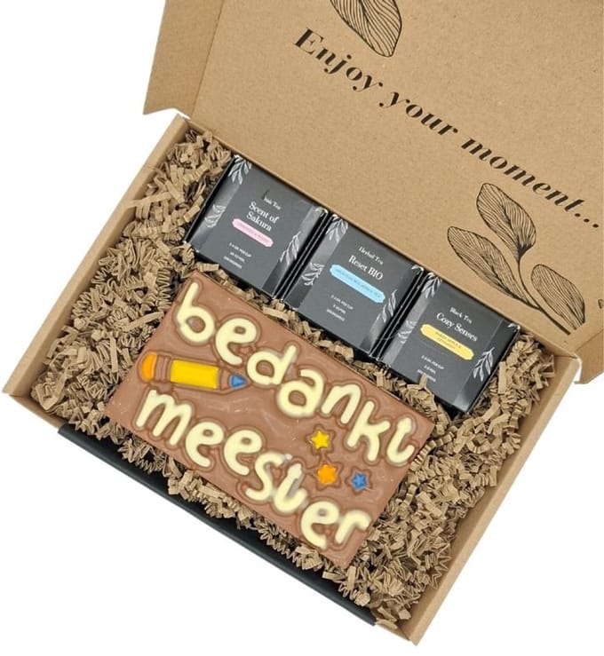 Meester Bedankt! Thee en Chocola cadeaupakket