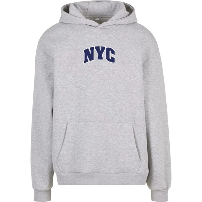 Mister Tee - NYC College Letters Fluffy Hoodie/trui - S - Grijs