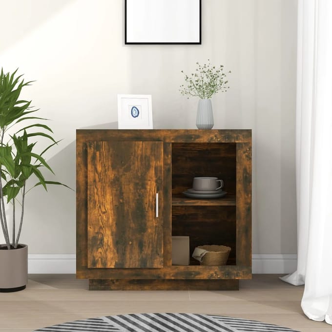vidaXL - Dressoir - 80x40x75 - cm - gerookt - eikenkleurig