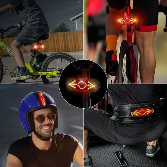 Fietslamp met Richtingaanwijzers, Remlicht & Afstandsbediening (USB)