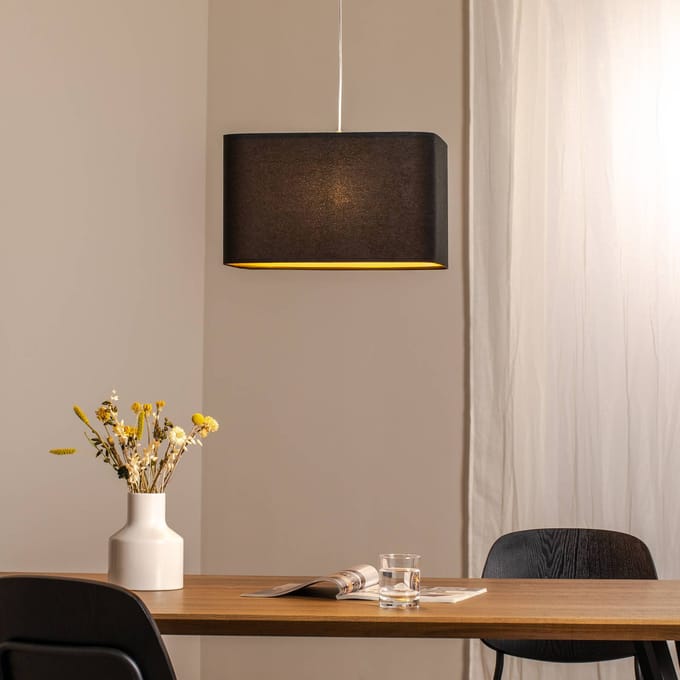 Maco Design Kwadro hanglamp, zwart, 40 x 40 cm, velours stof