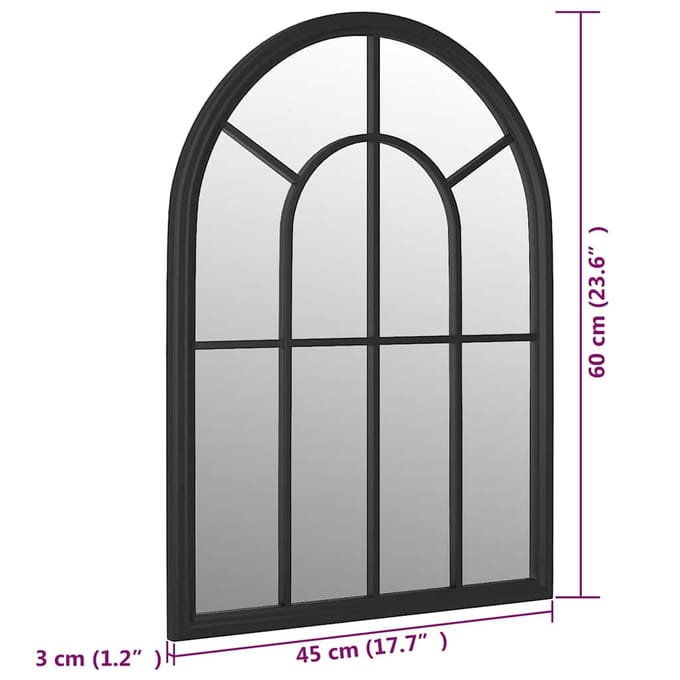 Zwarte Spiegel 60x45 cm IJzer voor Binnengebruik