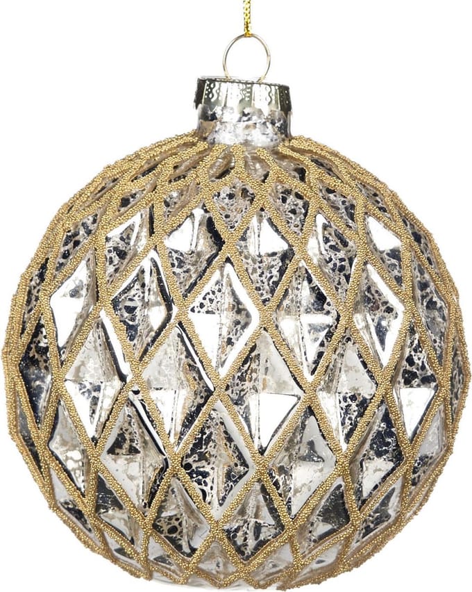 Goodwill Kerstbal Diamond Champagne D 10 cm Voordeelaanbod van 2 stuks