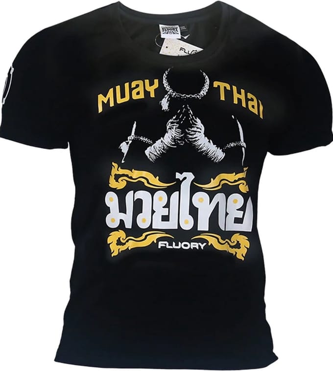 Fluory Mongkon Muay Thai Fighter T-Shirt Zwart - S