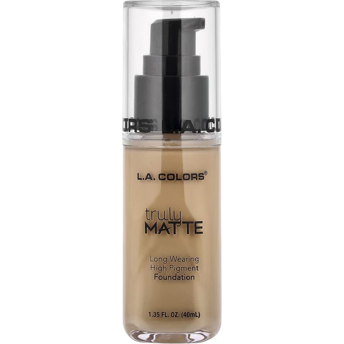 LA. Colors Truly Matte Foundation, CLM353 Nude, 40ml (1.35fl oz) beige