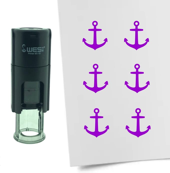 CombiCraft Stempel Anker 10mm rond - paarse inkt