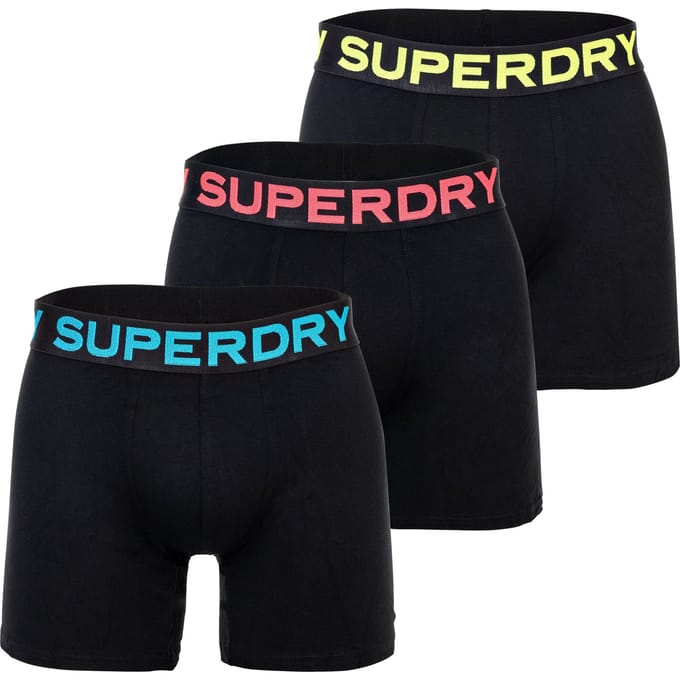 Superdry BOXER TRIPLE PACK Heren Onderbroek - Raven Black Marl