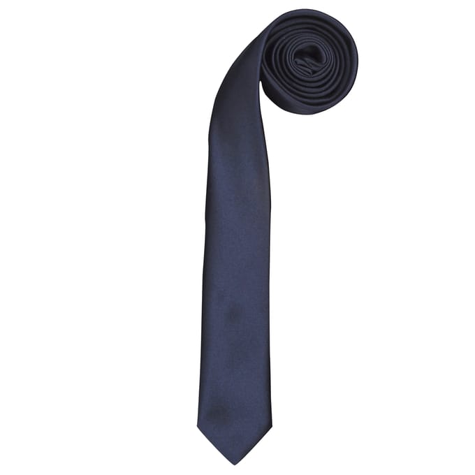 Premier Stropdas - Heren Slank Retro Work Tie (Pakket van 2) (Marine)