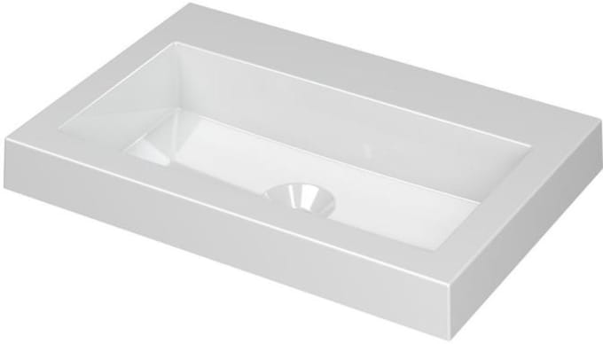 INK Dock Wastafel Polystone Zonder Kraangat - 600x400x60 mm - Glans Wit