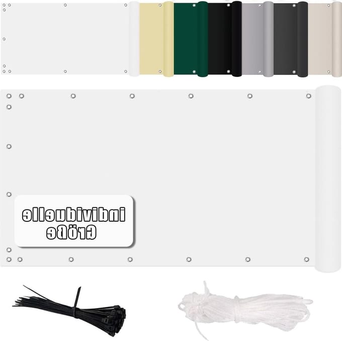 Balkonafdekking - Inkijkbescherming Balkon - Privacy Vergroten - Scheurvast Polyester - 130 x 850 cm - Wit